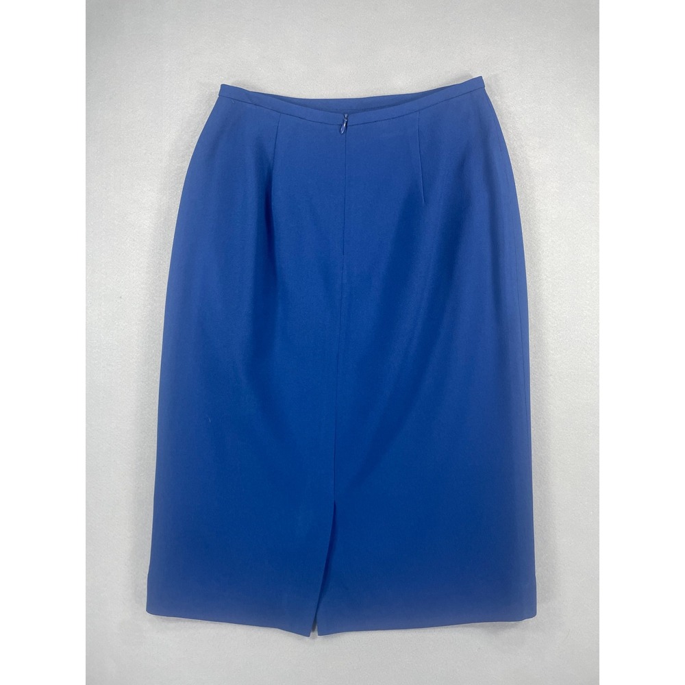 Christian Dior Vintage Royal Blue Skirt Suit Set Blazer Pencil Skirt Size 4 - Picture 11 of 14